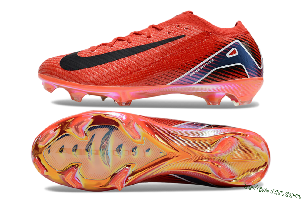 Nike Air Zoom Mercurial Vapor 16 Elite FG Low-Tops Soccer Cleats - Red/Black/White/Gold 1