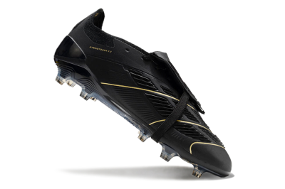 Adidas Predator Elite Foldover Tongue FG Low-Tops Soccer Cleats - Black/Gold/Blue