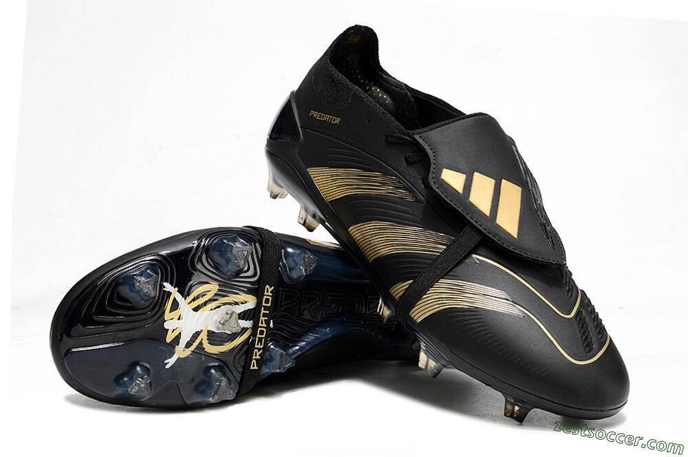 Adidas Predator Elite Foldover Tongue FG Low-Tops Soccer Cleats - Black/Gold/Blue 3
