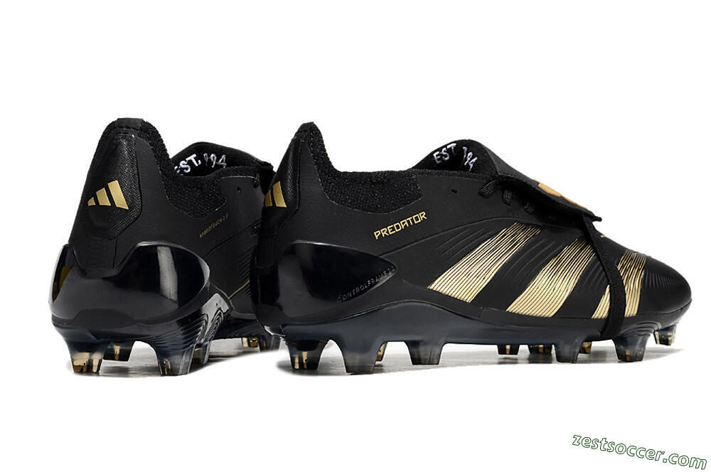 Adidas Predator Elite Foldover Tongue FG Low-Tops Soccer Cleats - Black/Gold/Blue 6