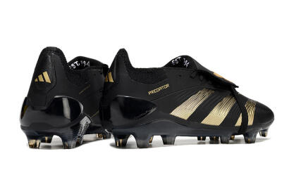Adidas Predator Elite Foldover Tongue FG Low-Tops Soccer Cleats - Black/Gold/Blue