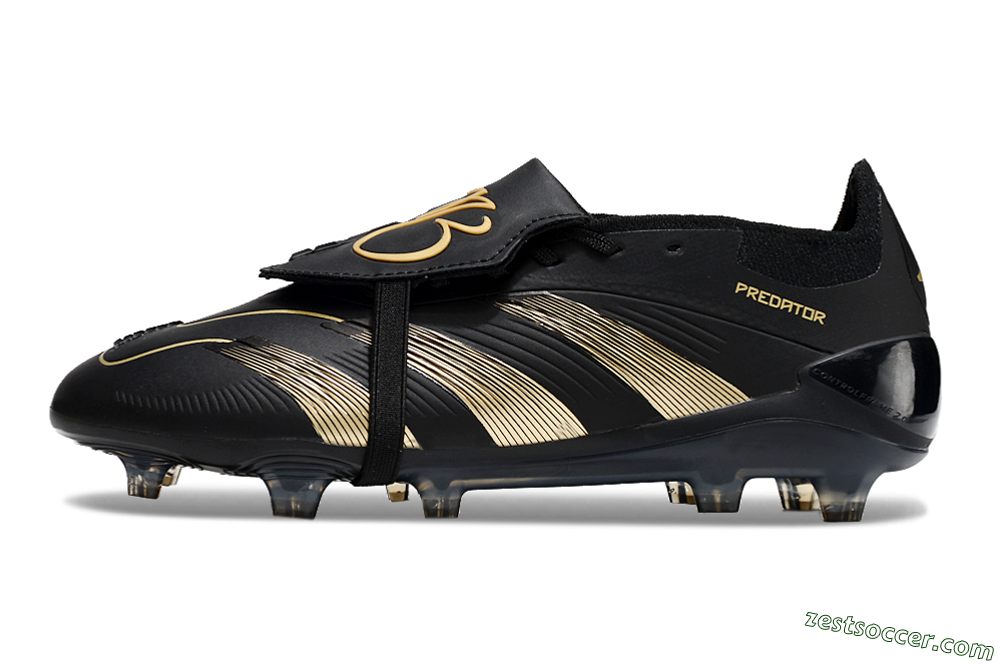 Adidas Predator Elite Foldover Tongue FG Low-Tops Soccer Cleats - Black/Gold/Blue 2