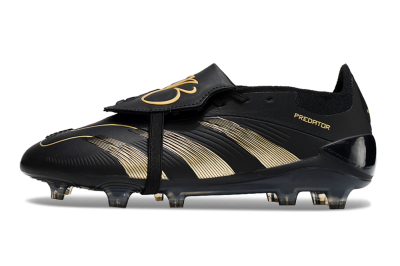 Adidas Predator Elite Foldover Tongue FG Low-Tops Soccer Cleats - Black/Gold/Blue