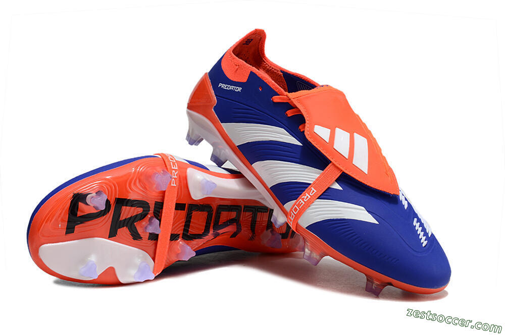 Adidas Predator Elite Foldover Tongue FG Low-Tops Soccer Cleats - Blue/White/Red 3