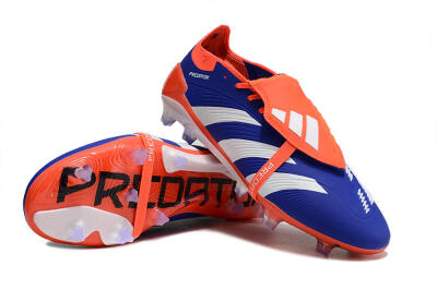 Adidas Predator Elite Foldover Tongue FG Low-Tops Soccer Cleats - Blue/White/Red