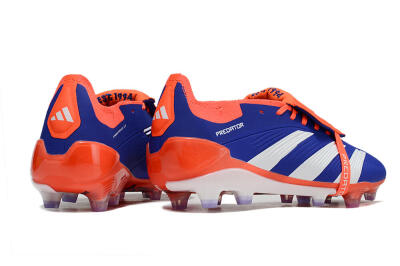 Adidas Predator Elite Foldover Tongue FG Low-Tops Soccer Cleats - Blue/White/Red