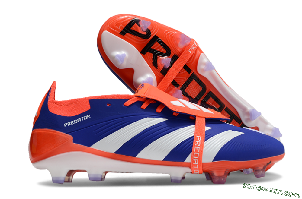 Adidas Predator Elite Foldover Tongue FG Low-Tops Soccer Cleats - Blue/White/Red 0