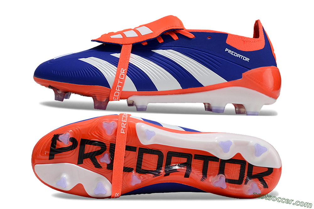 Adidas Predator Elite Foldover Tongue FG Low-Tops Soccer Cleats - Blue/White/Red 1