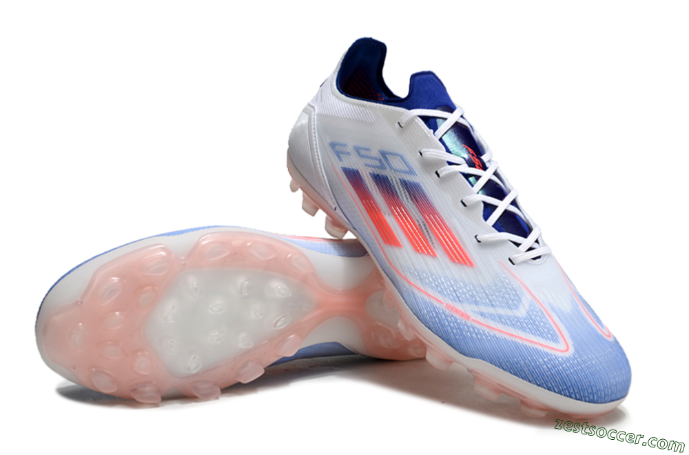Adidas F50 Elite AG Low-Tops Soccer Cleats - White/Blue/Red 3