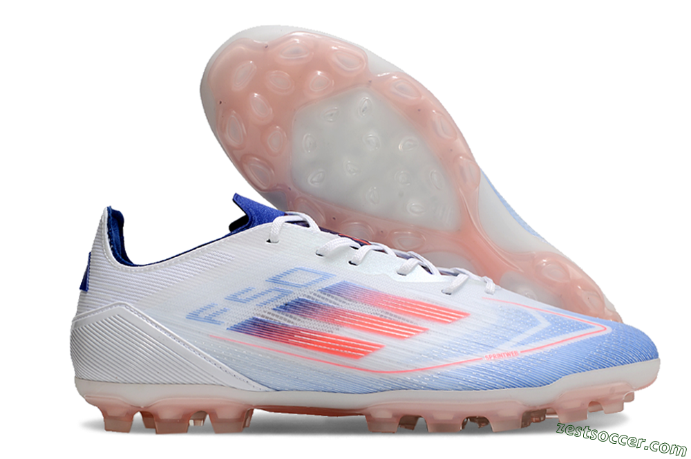 Adidas F50 Elite AG Low-Tops Soccer Cleats - White/Blue/Red 0