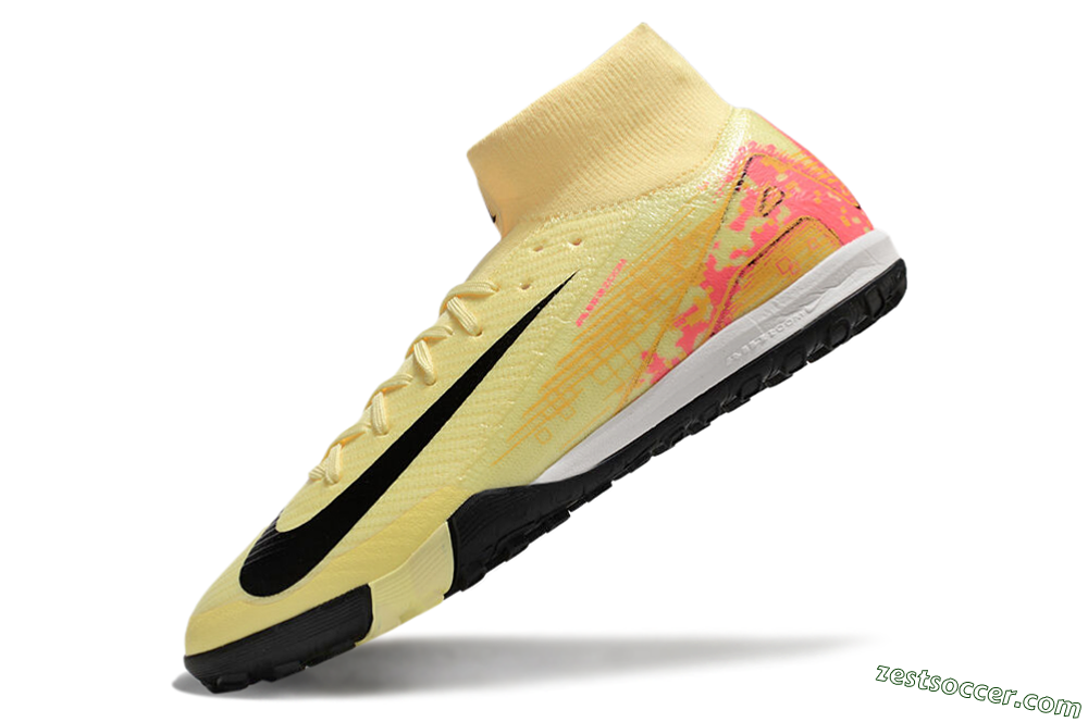 Nike Air Zoom Mercurial Superfly 10 Elite TF High-Tops Soccer Shoes - Yellow/Pink/Black 5