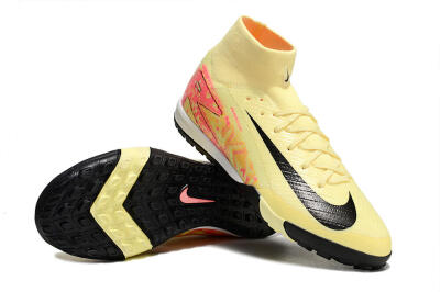 Nike Air Zoom Mercurial Superfly 10 Elite TF High-Tops Soccer Shoes - Yellow/Pink/Black