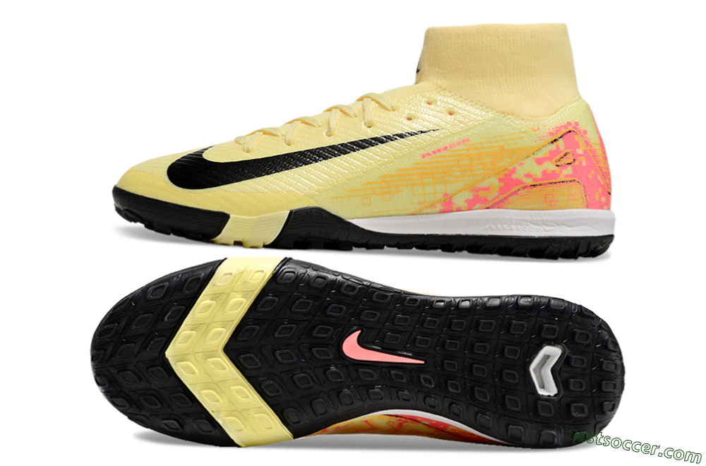 Nike Air Zoom Mercurial Superfly 10 Elite TF High-Tops Soccer Shoes - Yellow/Pink/Black 1