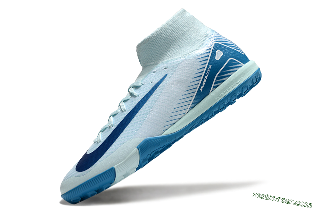 Nike Air Zoom Mercurial Superfly 10 Elite TF High-Tops Soccer Shoes - Jade/Blue/White 5