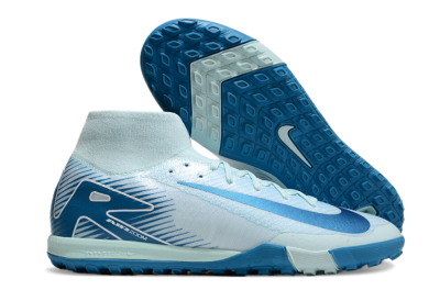 Nike Air Zoom Mercurial Superfly 10 Elite TF High-Tops Soccer Shoes - Jade/Blue/White