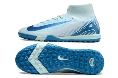 Nike Air Zoom Mercurial Superfly 10 Elite TF High-Tops Soccer Shoes - Jade/Blue/White