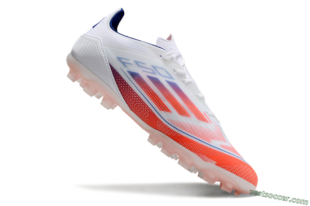 Adidas F50 Elite AG Low-Tops Soccer Cleats - White/Red/Blue 4
