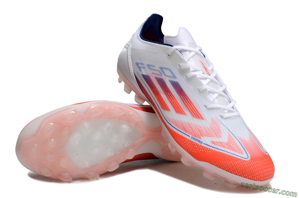 Adidas F50 Elite AG Low-Tops Soccer Cleats - White/Red/Blue 3