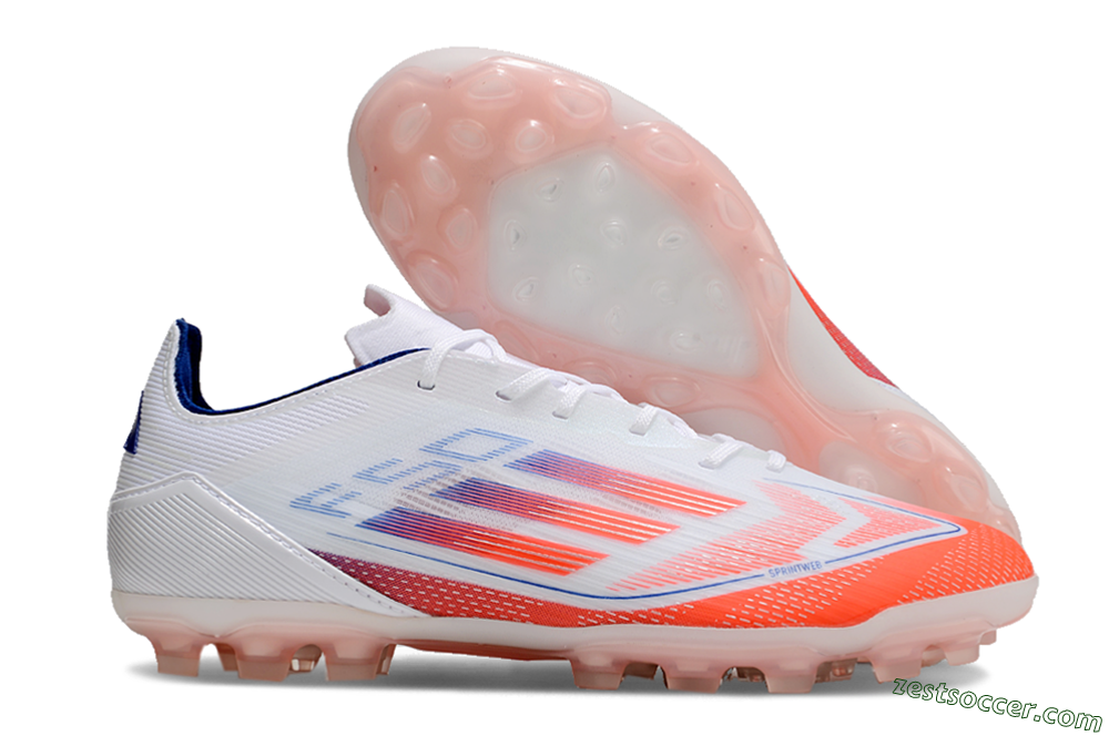 Adidas F50 Elite AG Low-Tops Soccer Cleats - White/Red/Blue 0