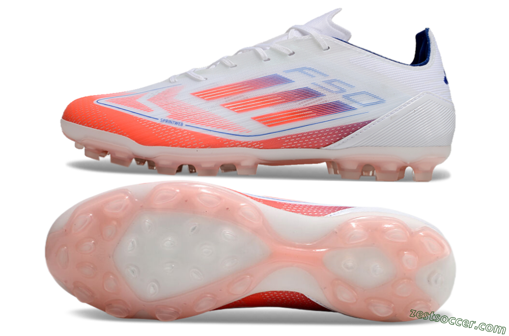 Adidas F50 Elite AG Low-Tops Soccer Cleats - White/Red/Blue 1