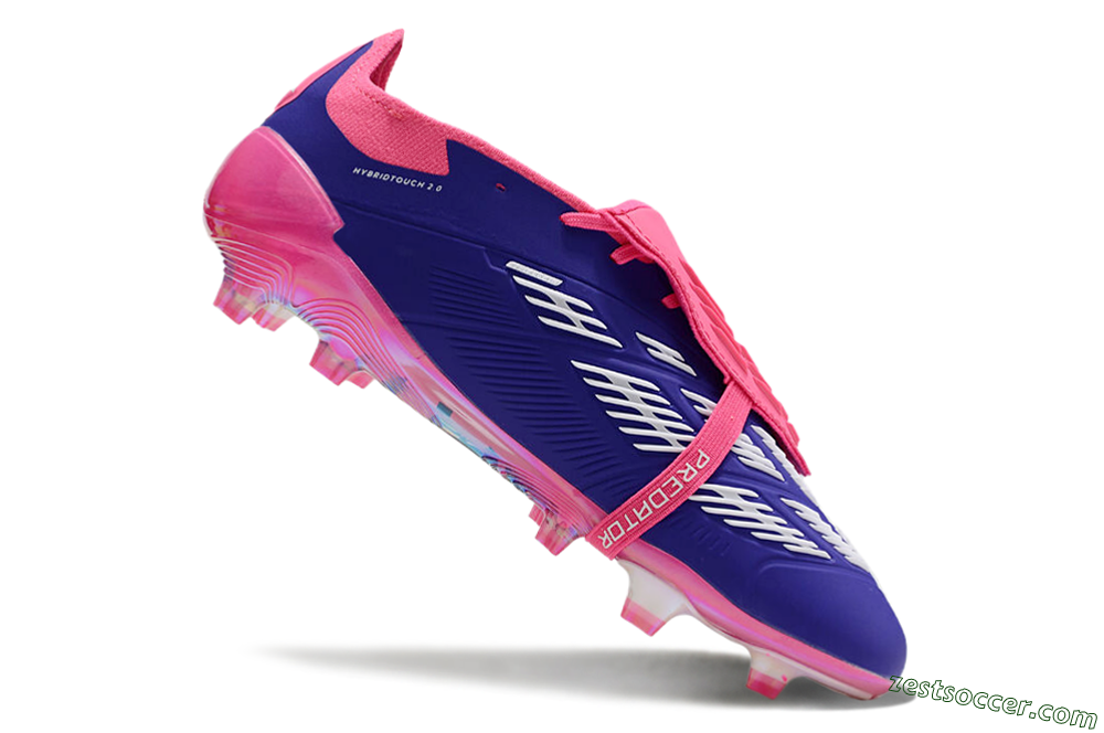 Adidas Predator Elite Foldover Tongue FG Low-Tops Soccer Cleats - Blue/White/Pink/Gold 4