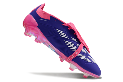 Adidas Predator Elite Foldover Tongue FG Low-Tops Soccer Cleats - Blue/White/Pink/Gold