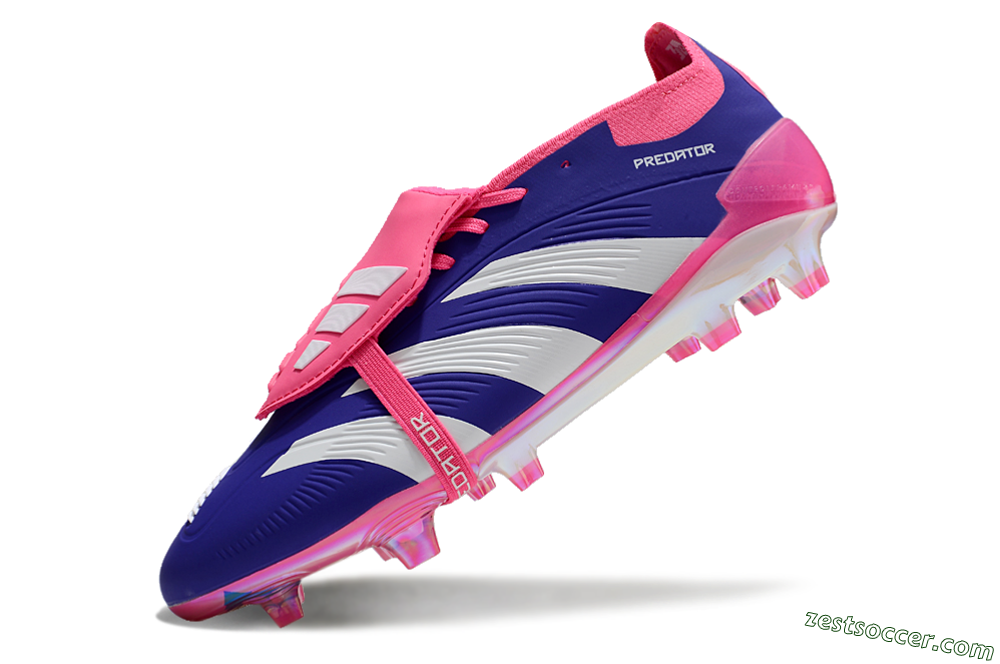 Adidas Predator Elite Foldover Tongue FG Low-Tops Soccer Cleats - Blue/White/Pink/Gold 5