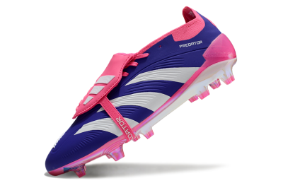 Adidas Predator Elite Foldover Tongue FG Low-Tops Soccer Cleats - Blue/White/Pink/Gold