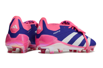 Adidas Predator Elite Foldover Tongue FG Low-Tops Soccer Cleats - Blue/White/Pink/Gold