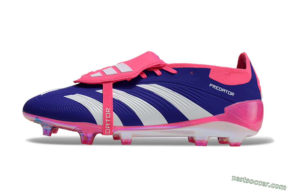 Adidas Predator Elite Foldover Tongue FG Low-Tops Soccer Cleats - Blue/White/Pink/Gold 2