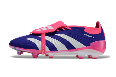 Adidas Predator Elite Foldover Tongue FG Low-Tops Soccer Cleats - Blue/White/Pink/Gold