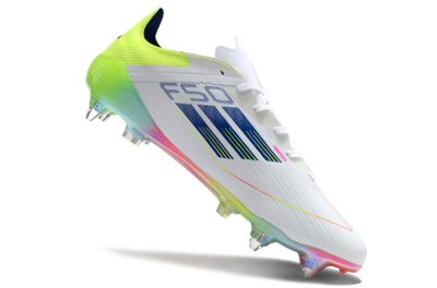 Adidas F50 Elite SG Low-Tops Soccer Cleats - White/Pink/Yellow/Blue
