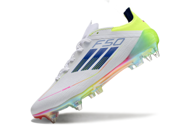 Adidas F50 Elite SG Low-Tops Soccer Cleats - White/Pink/Yellow/Blue