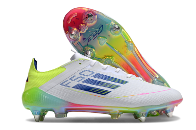 Adidas F50 Elite SG Low-Tops Soccer Cleats - White/Pink/Yellow/Blue
