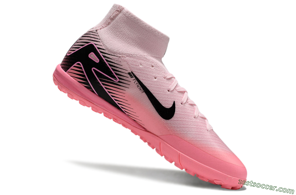 Nike Air Zoom Mercurial Superfly 10 Elite TF High-Tops Soccer Shoes - Pink/Black 4