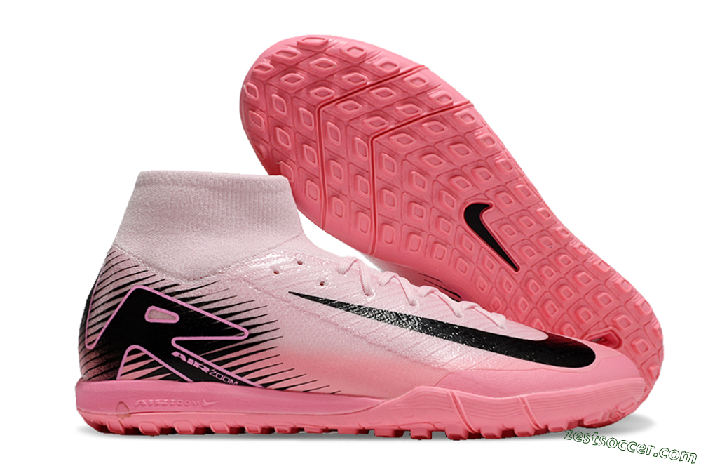 Nike Air Zoom Mercurial Superfly 10 Elite TF High-Tops Soccer Shoes - Pink/Black 0