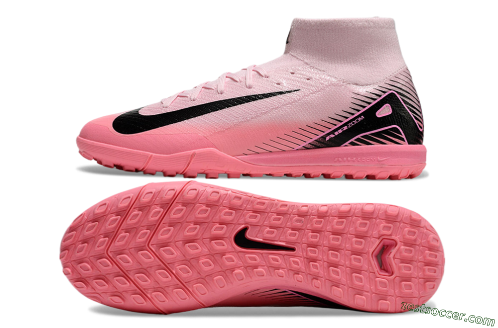 Nike Air Zoom Mercurial Superfly 10 Elite TF High-Tops Soccer Shoes - Pink/Black 1