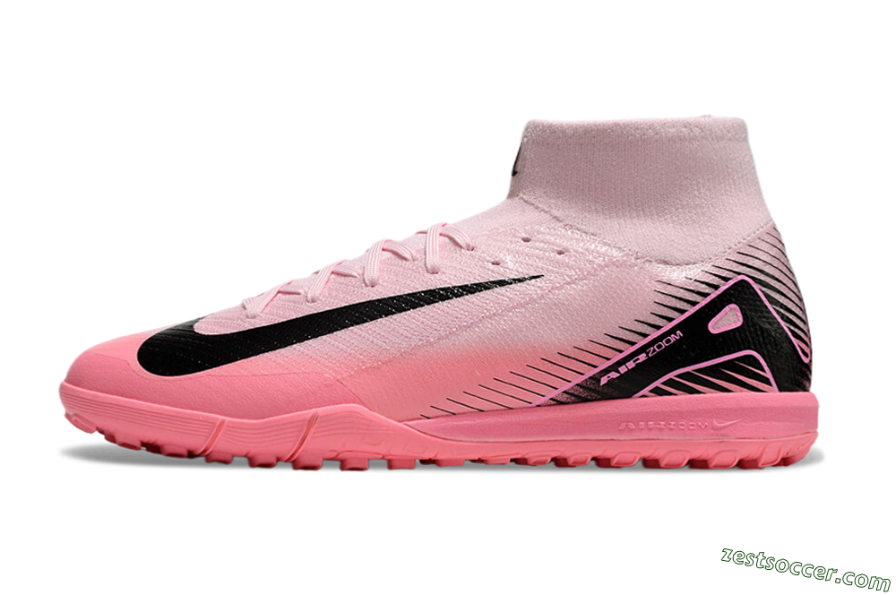 Nike Air Zoom Mercurial Superfly 10 Elite TF High-Tops Soccer Shoes - Pink/Black 2