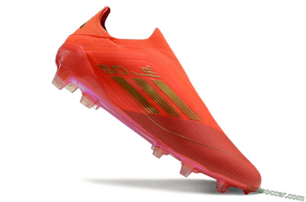 Adidas F50 Elite FG Low-Tops Soccer Cleats - Red/Gold 4