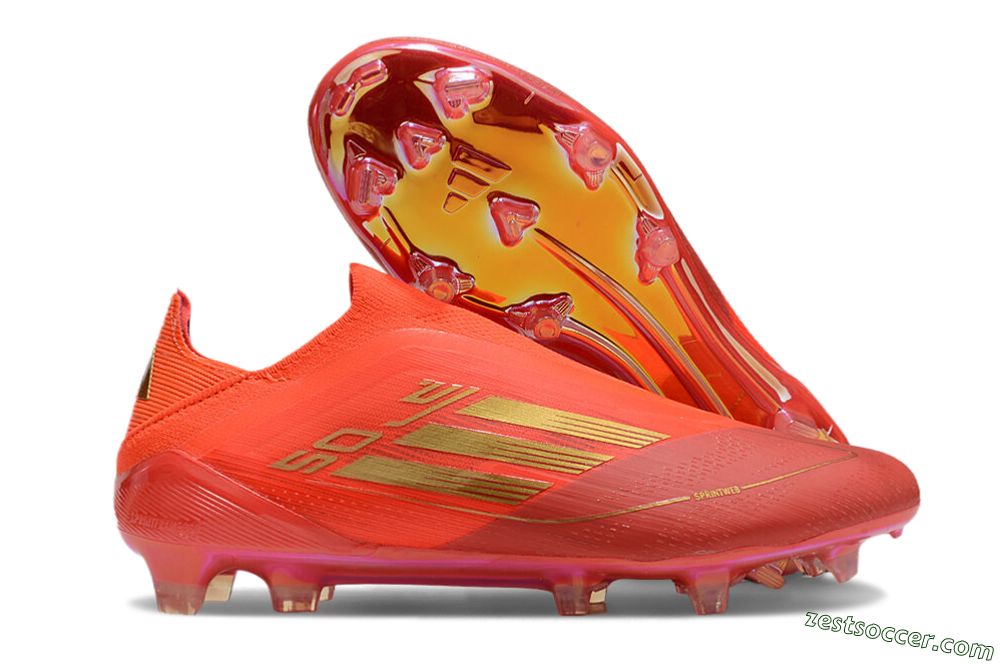 Adidas F50 Elite FG Low-Tops Soccer Cleats - Red/Gold 0
