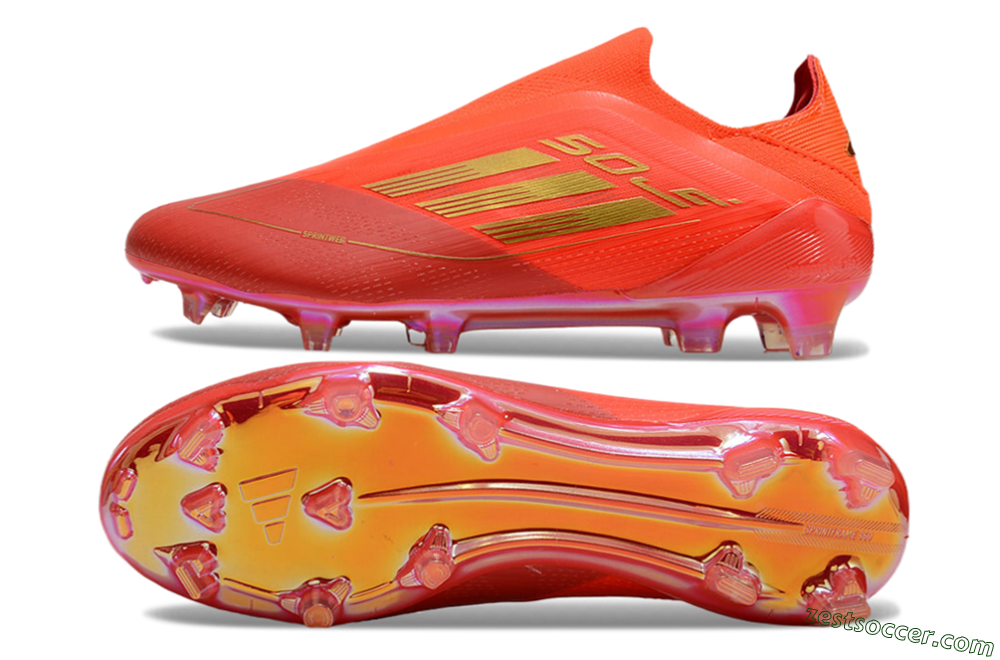 Adidas F50 Elite FG Low-Tops Soccer Cleats - Red/Gold 1