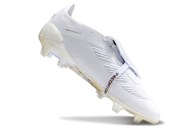 Adidas Predator Elite Foldover Tongue FG Low-Tops Soccer Cleats - White/Gold/Beige