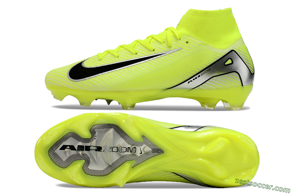 Nike Air Zoom Mercurial Superfly 16 Elite FG High-Tops Soccer Cleats - Yellow/Sliver/Black 6