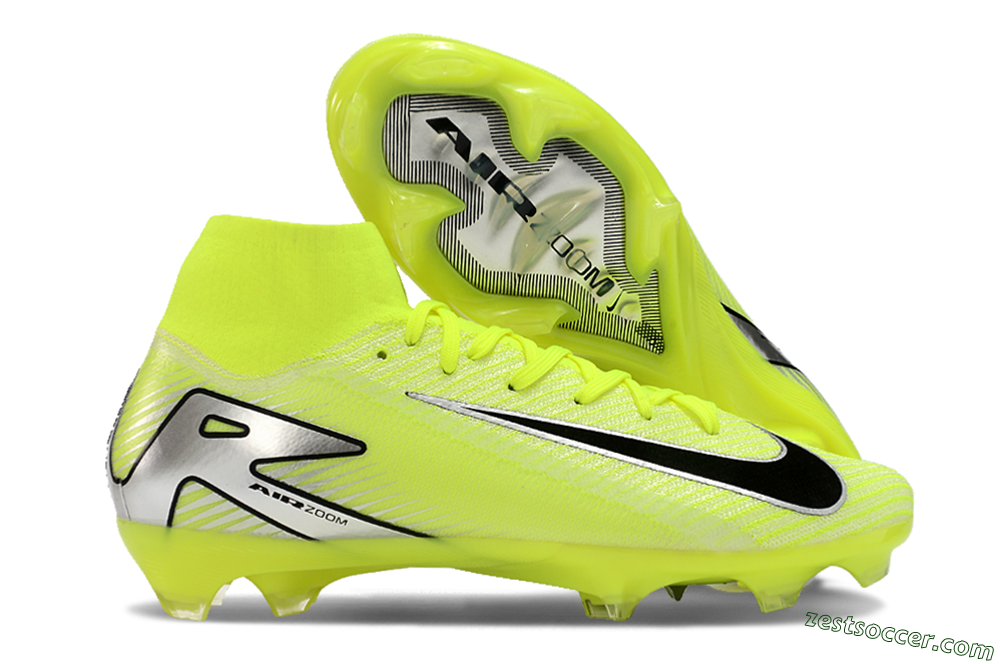 Nike Air Zoom Mercurial Superfly 16 Elite FG High-Tops Soccer Cleats - Yellow/Sliver/Black 1