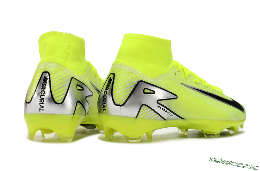 Nike Air Zoom Mercurial Superfly 16 Elite FG High-Tops Soccer Cleats - Yellow/Sliver/Black 5