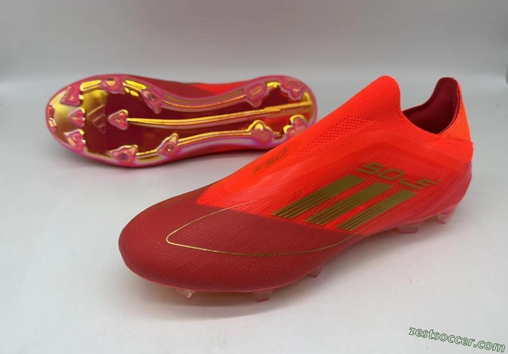 Adidas F50 Elite FG Low-Tops Soccer Cleats - Red/Gold