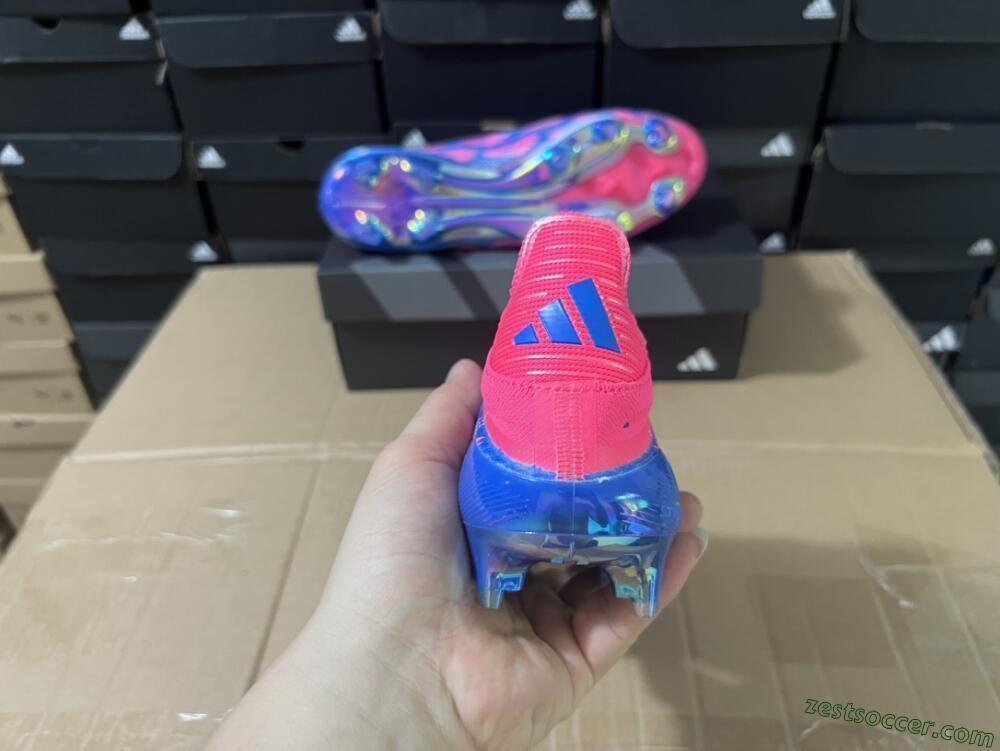 Adidas F50+ Lightstrike Pro Laceless FG Low-Tops Soccer Cleats - Pink/Blue/White