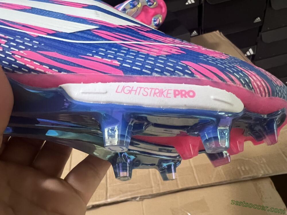 Adidas F50+ Lightstrike Pro Laceless FG Low-Tops Soccer Cleats - Pink/Blue/White