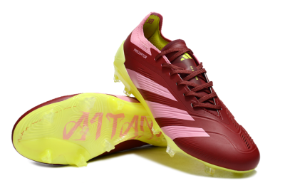 Adidas Predator 24 Elite FG Low-Tops Soccer Cleats - Red/Pink/Yellow