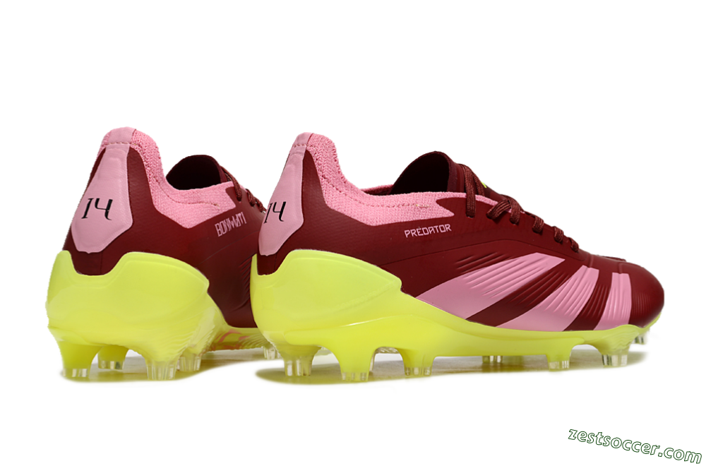 Adidas Predator 24 Elite FG Low-Tops Soccer Cleats - Red/Pink/Yellow 6